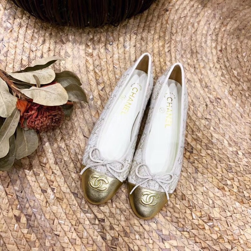 Chanel Tweed Ballet Flats